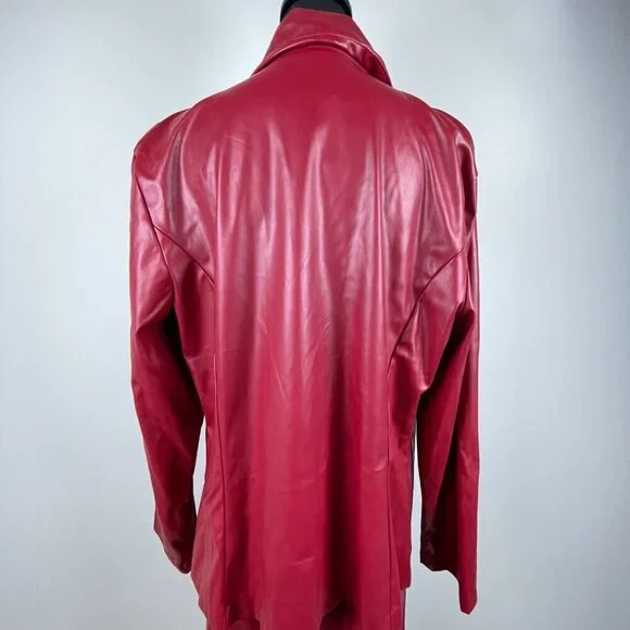 Ashley Stewart Red Faux Leather 2 piece Set Size 18/20 - Picture 5 of 13